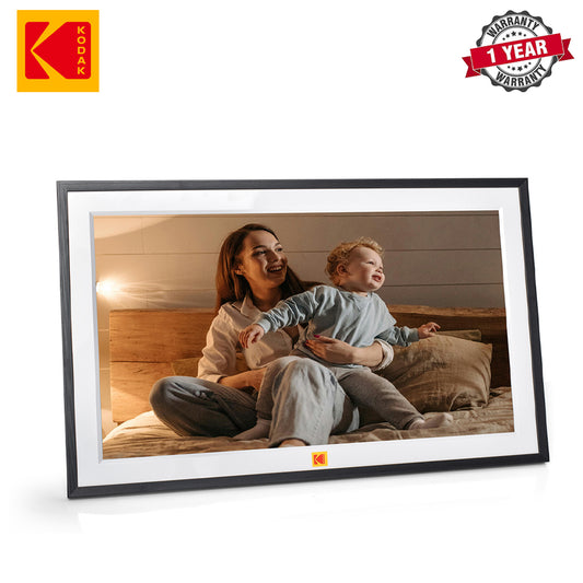 KODAK | RCF-1561P | 15.6" Smart Digital Photo Frame - Wooden Frame Design, USB-C, Safety Mark Certified, 1-Year Warranty