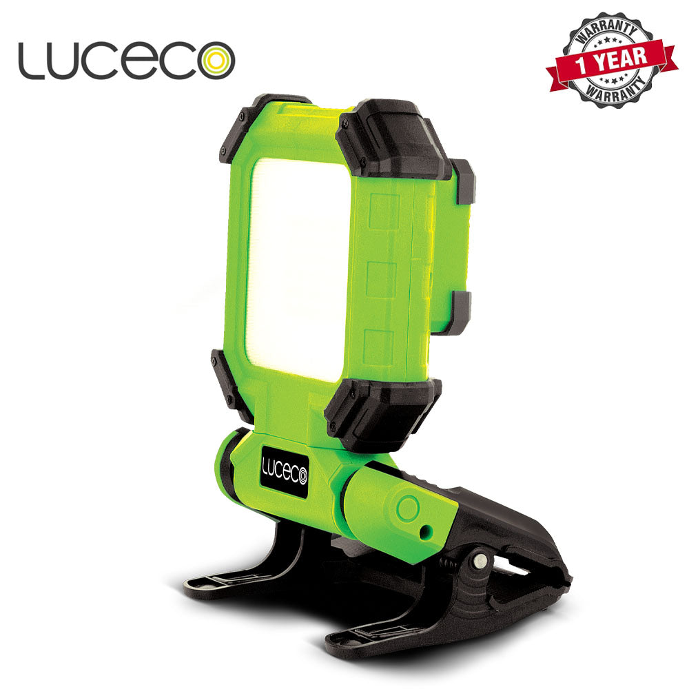 Luceco | LCWR13G60 | Portable LED Clamp Work Light, Green | 1 Year Warranty