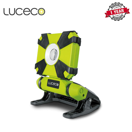 Luceco | LCWR9G60 | Portable LED Mini Clamp Work Light, 9W, Green | 1 Year Warranty