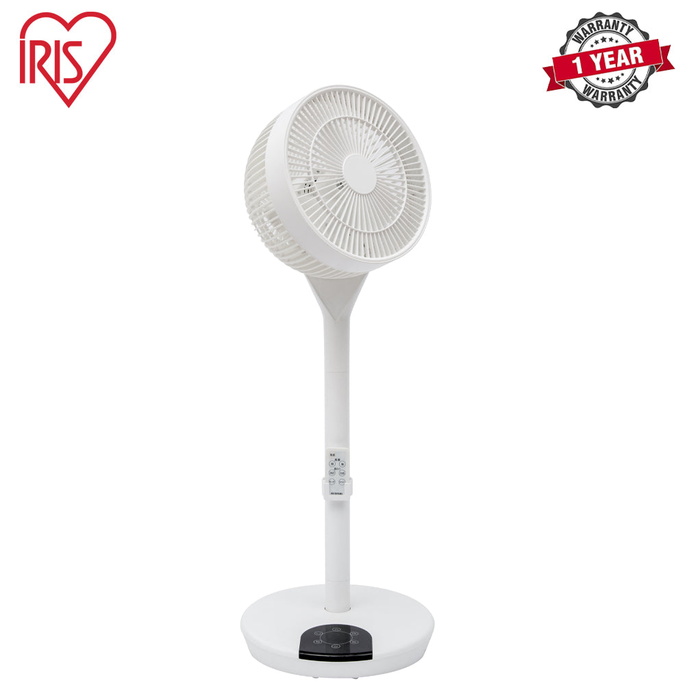 Iris Ohyama | LFD-22T | 3D Pedestal Standing Fan (DC-motor), 54cm-89.5cm, up-to 18m, White | 1 Year Warranty