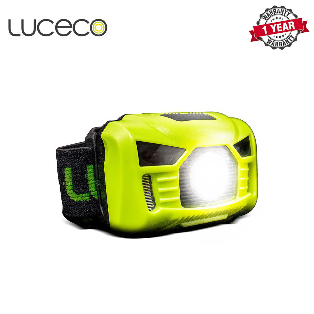 Luceco | LILH15P65 | LED USB Rechargeable PIR Inspection Head Torch, 3W, Green | 1 Year Warranty