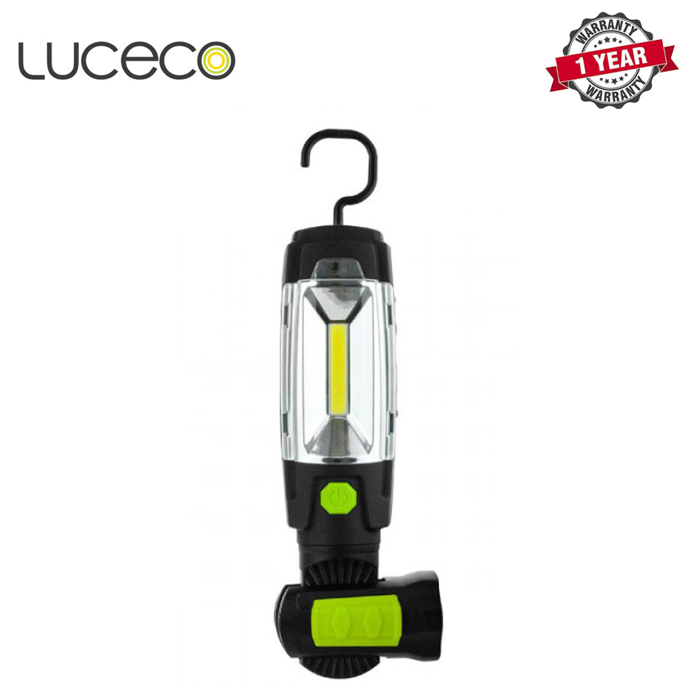 Luceco | LILT30R65 | LED Rechargeable Swivel Torch, 3W, Green | 1 Year Warranty