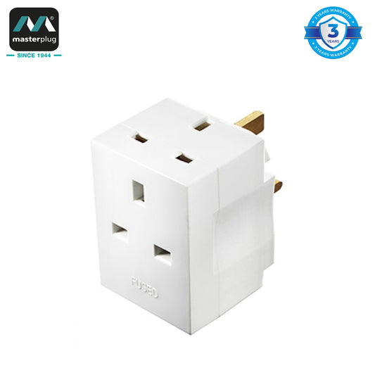 Masterplug | MSF3 | Basic Multi-Socket Adaptor | 3 Years Warranty