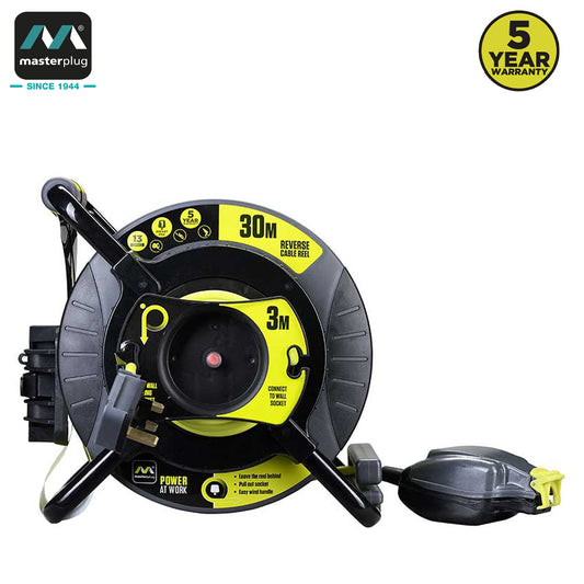 Masterplug | OATRU3013FL3IP | Pro-XT Anti-Twist Reverse Reel, 30m+3m | 5 Years Warranty