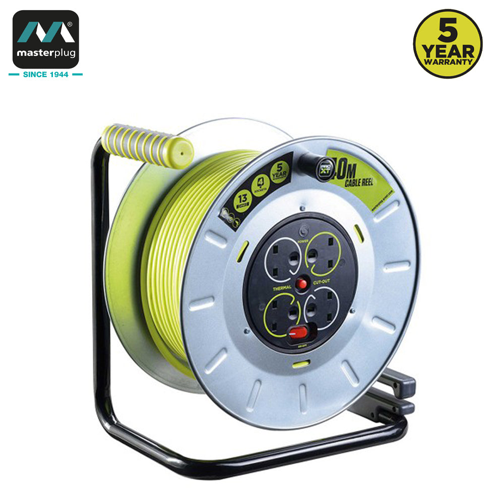 Masterplug | OTMU30134SL-PXA | Pro-XT Heavy Duty Metal Open Reel, 30m | 5 Years Warranty