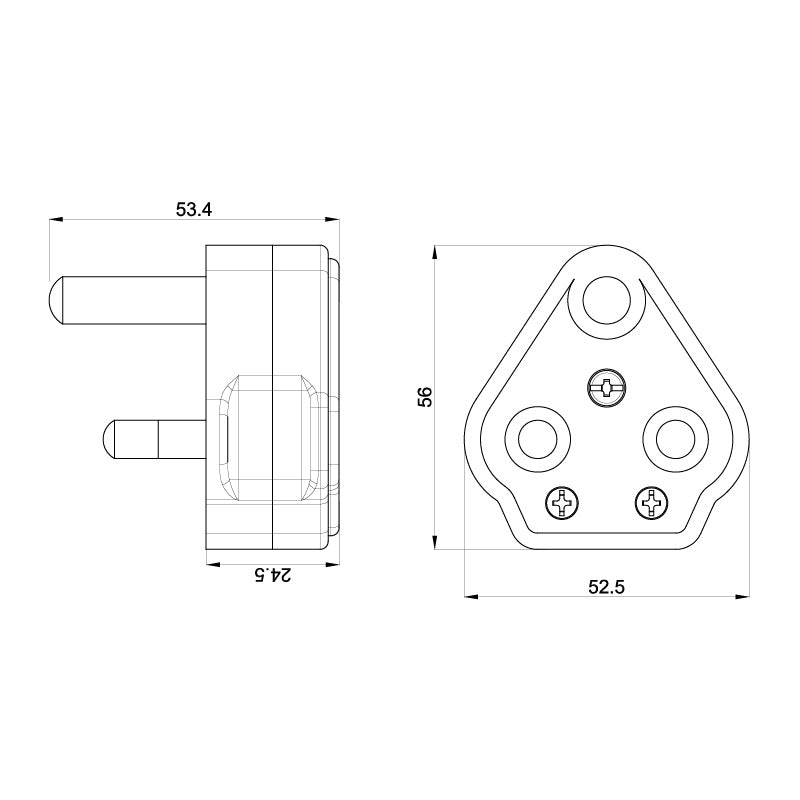 Masterplug | PT15 | Basic Round Pin Plug, White | 3 Years Warranty