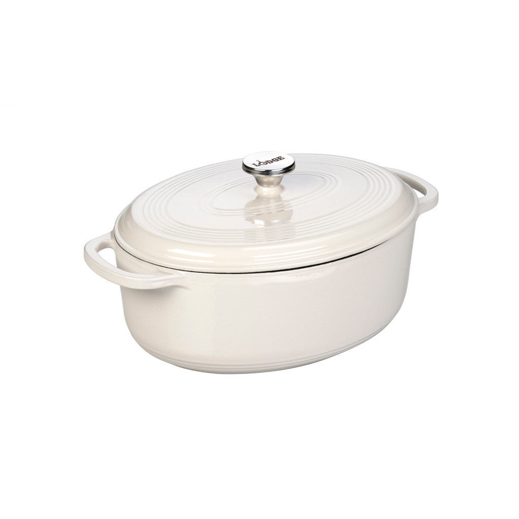 EC7OD13 - Lodge 7 Quart  Oval Oyster Enameled Cast Iron Dutch Oven