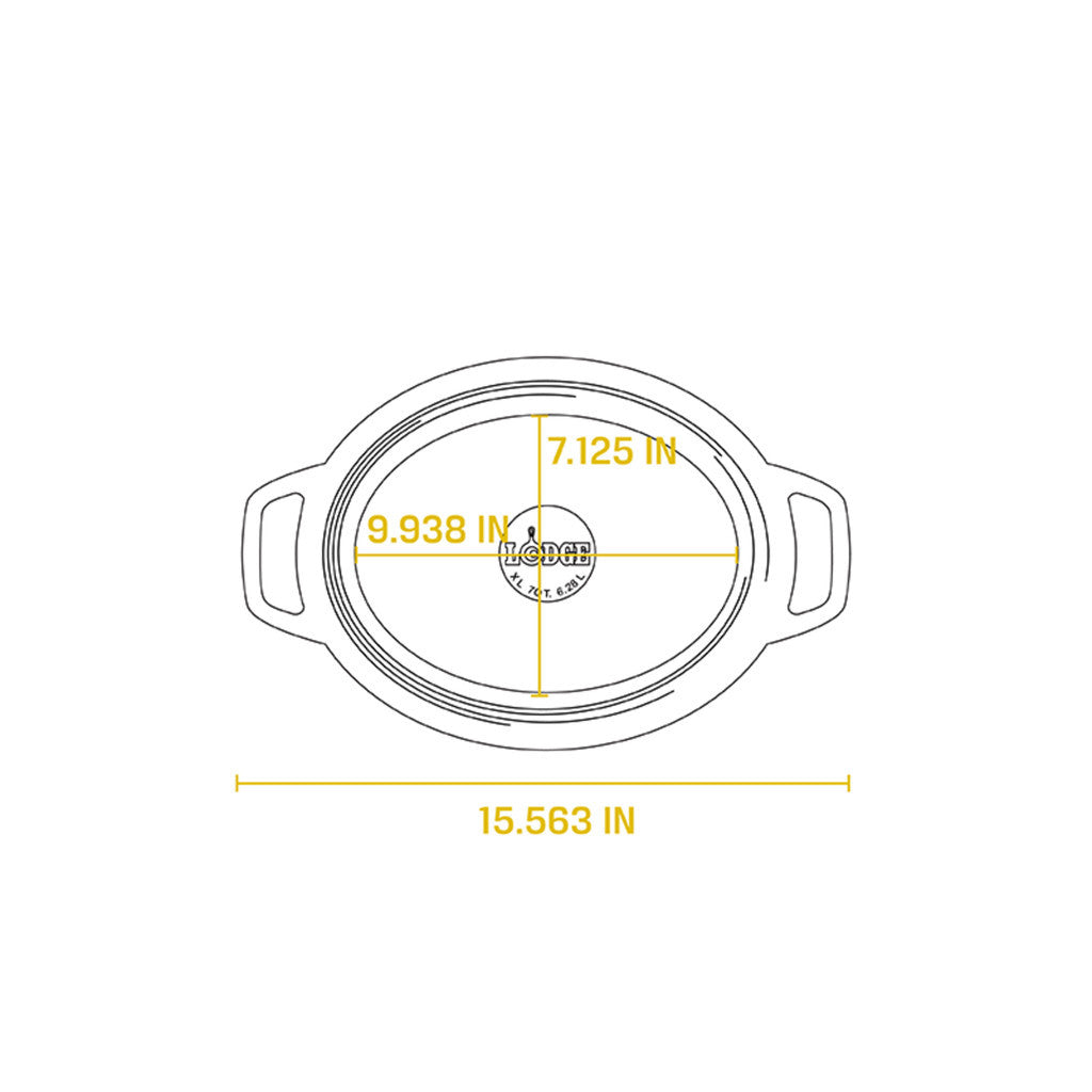 EC7OD13 - Lodge 7 Quart  Oval Oyster Enameled Cast Iron Dutch Oven