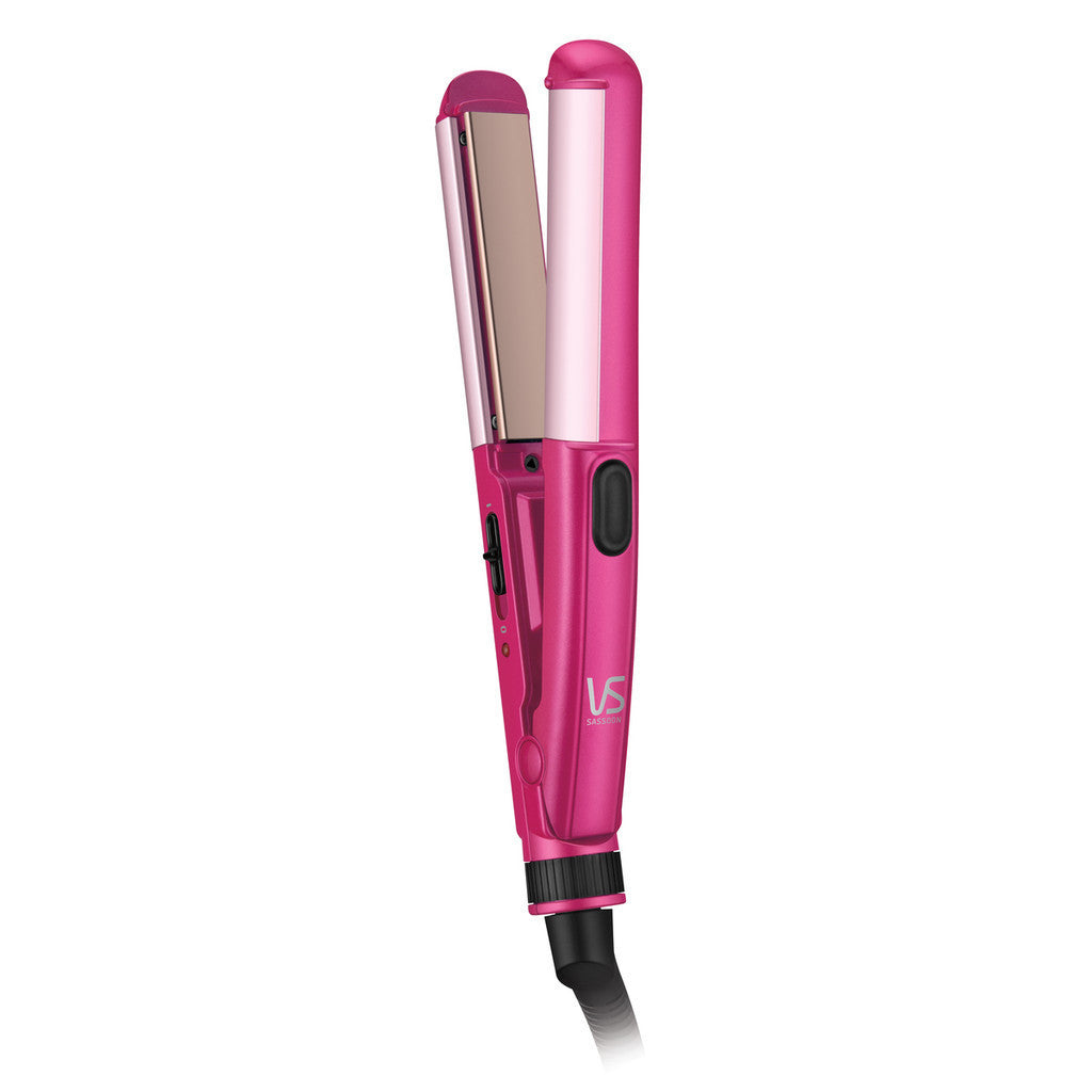 Vidal Sassoon VSLE69PH | Mini Ceramic Smooth & Curl Straightener | 180°C Optimal Heat | Ceramic Technology | 2 Years Warranty