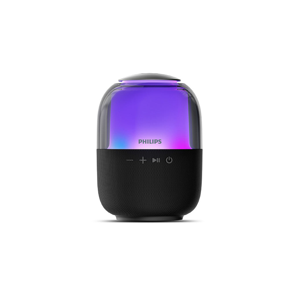 Philips TAS2108BK/00 | Wireless Bluetooth Speaker - Punchy Bass, Colorful Lights, 7-Hour Playtime, Black