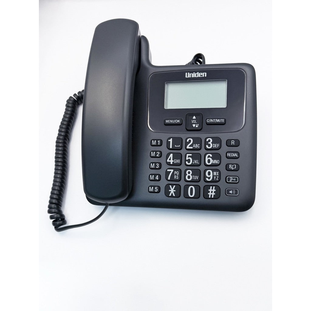 Uniden AT4505BK | Cordless & Corded Combo Dect Phone | Big Display | Big Keypad | Speaker Telephone | Black