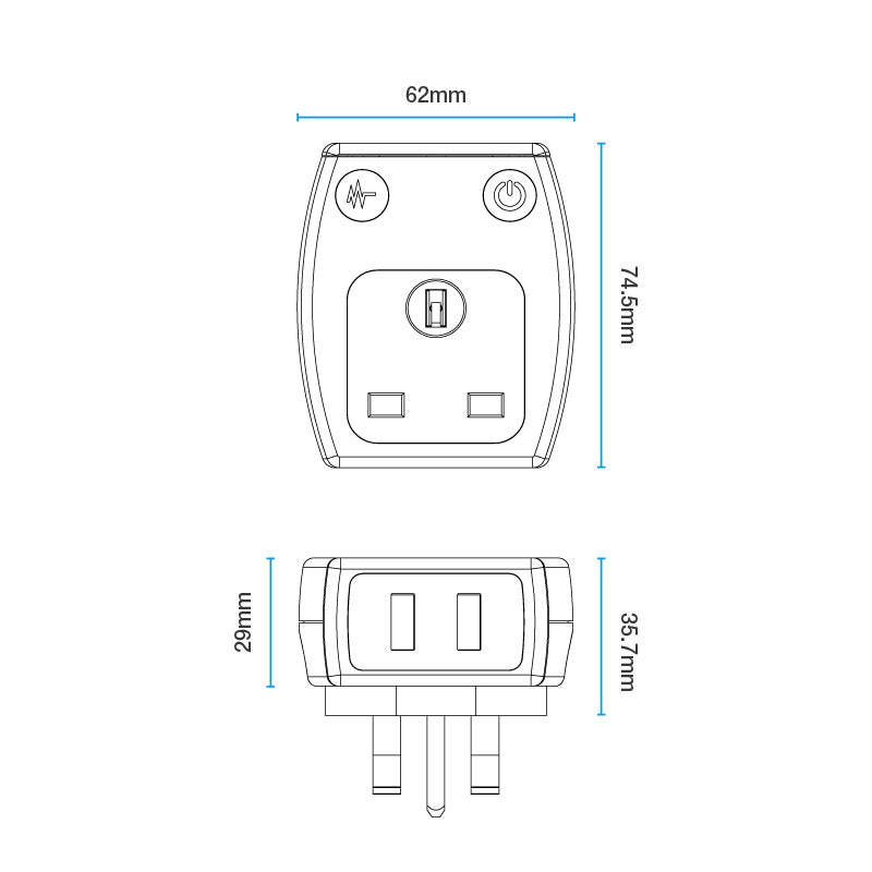 Masterplug | SRGAUSBPB2 | High Gloss USB Adaptor with 2xUSB, Black | 3 Years Warranty