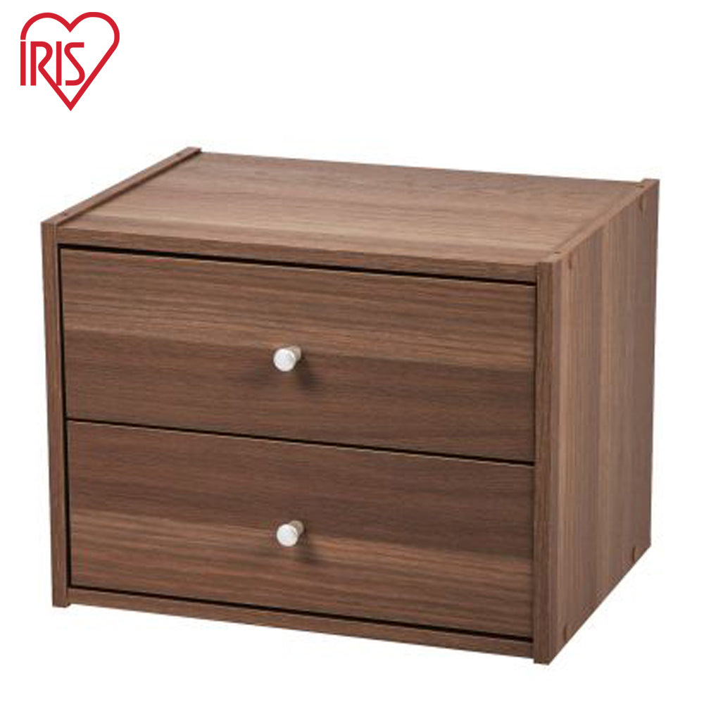 Iris Ohyama | STB-400H | Stack Box, Drawer Type, Brown/ Natural/ White | No Warranty