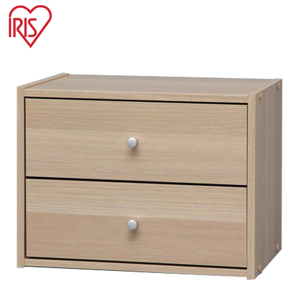 Iris Ohyama | STB-400H | Stack Box, Drawer Type, Brown/ Natural/ White | No Warranty