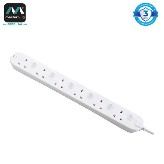 Masterplug | SWC62 | Individual Switched 6 Sockets Extension Lead with LED Indicator, 2 Meter | 3 Years Warranty