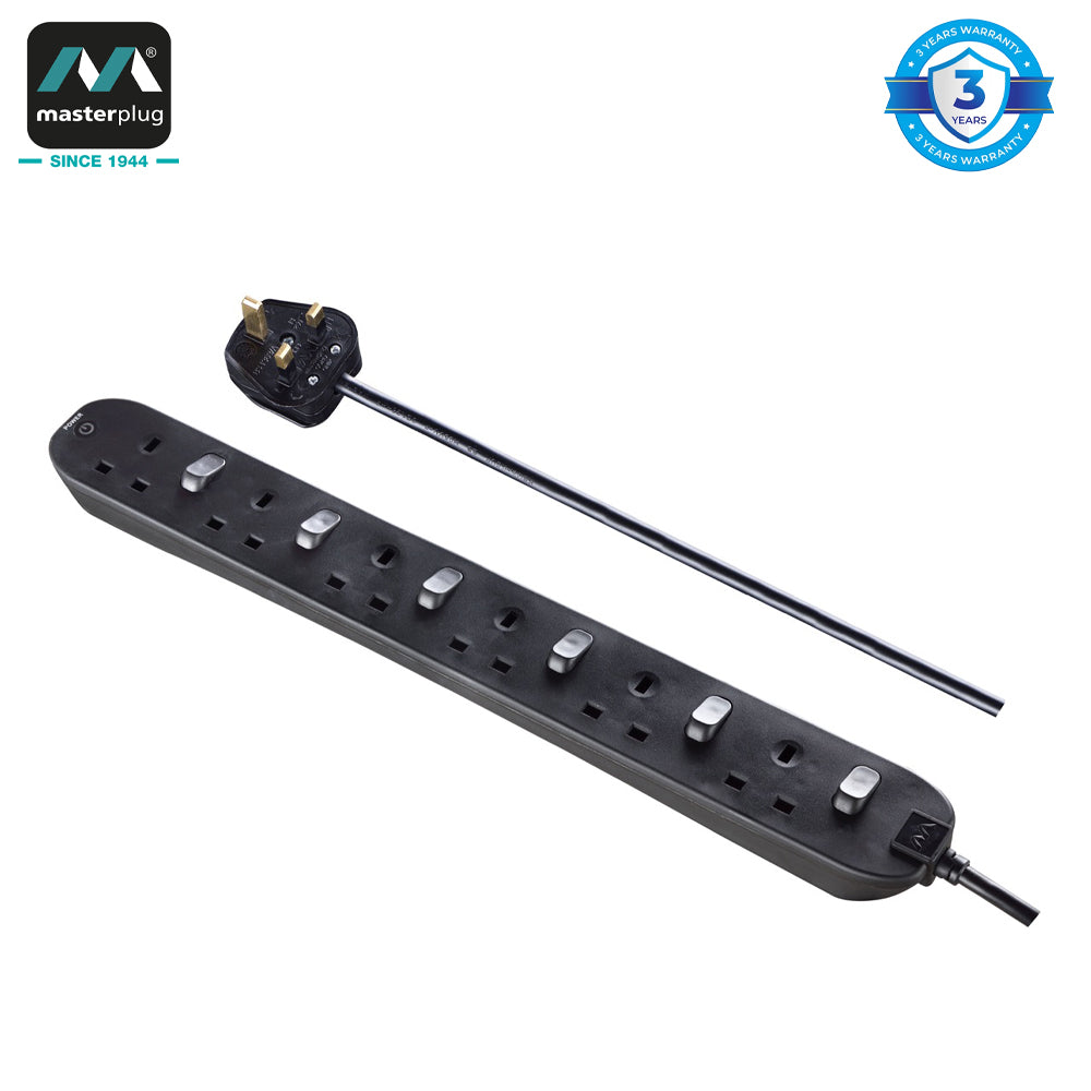 Masterplug | SWC62 | Individual Switched 6 Sockets Extension Lead with LED Indicator, 2 Meter | 3 Years Warranty