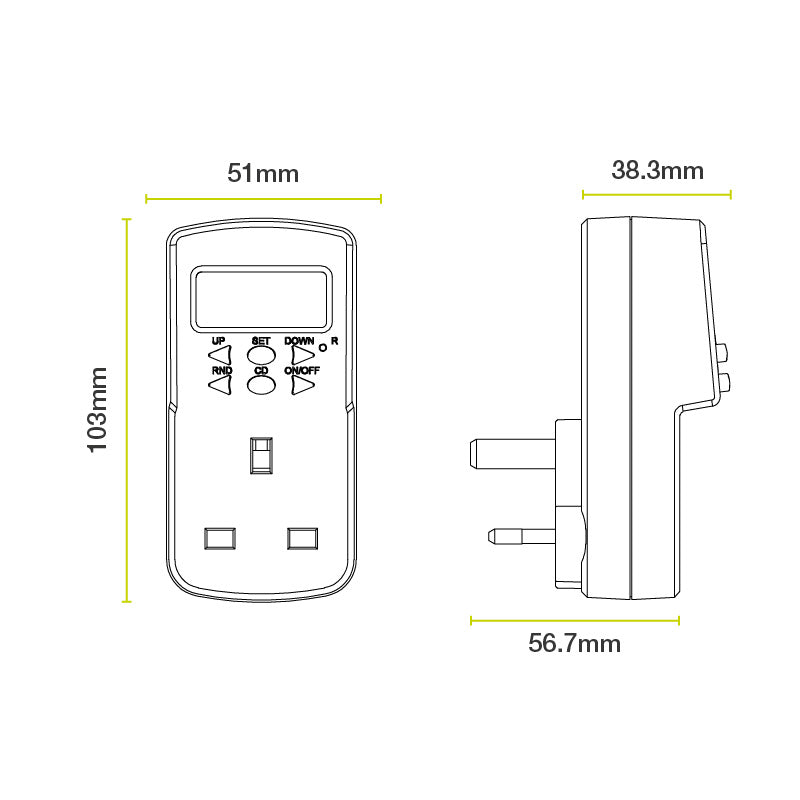 Masterplug | TES7 | Programmable 7-Day Electronic Timer, White | 3 Years Warranty