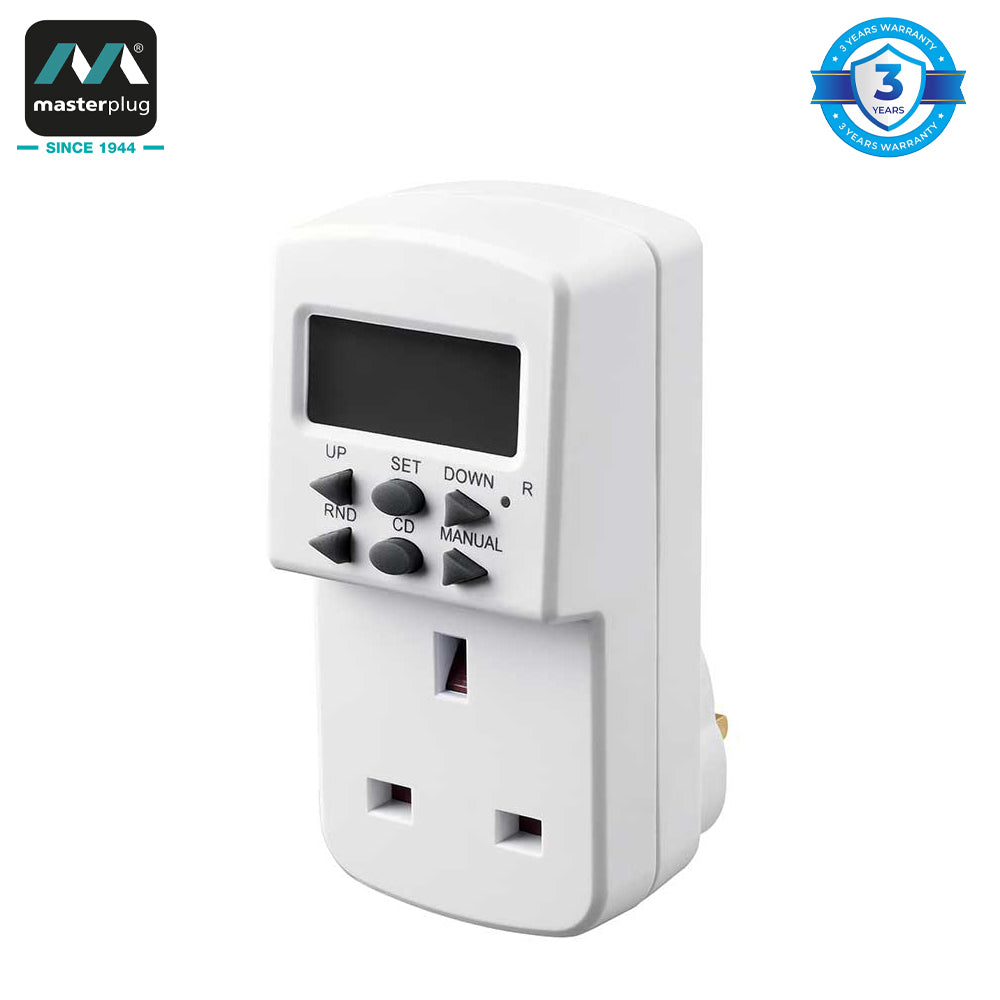 Masterplug | TES7 | Programmable 7-Day Electronic Timer, White | 3 Years Warranty