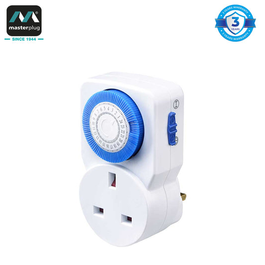 MasterPlug | TMS24 | Daily Mechanical Segment Timer, White | 3 Years Warranty